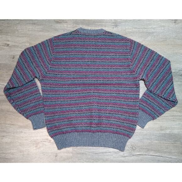 Vintage Jos A Bank Sweater Scottish Wool Shetland Nordic Isle 80s XL VTG - Picture 4 of 4